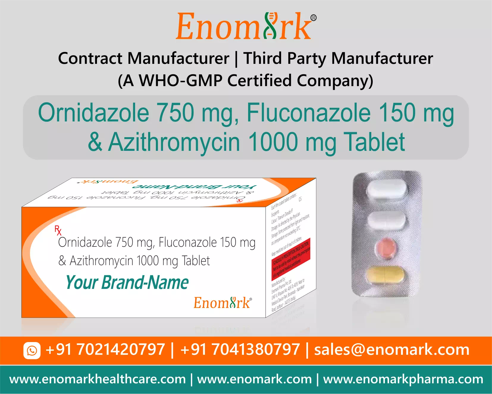 Combikit Of Fluconazole Azithromycin And Secnidazole Tablet Contract Manufacturing